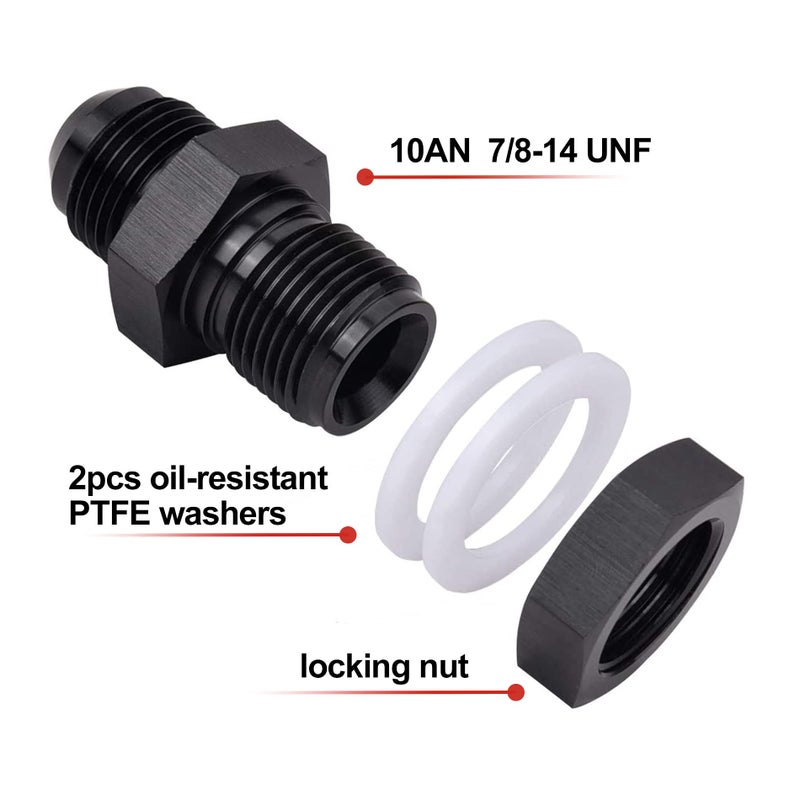 EVIL ENERGY Male 10AN Bulkhead Fuel Cell Fitting Adapter Aluminum Straight - Image 2